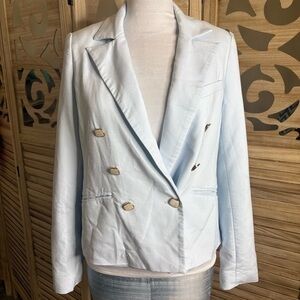 House of Harlow Women's Light Blue Double-Breasted Blazer